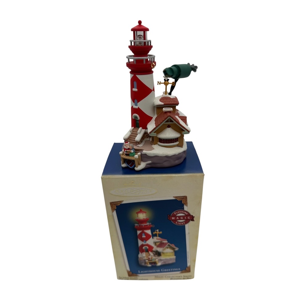 Hallmark Keepsake 2005 Lighthouse Greetings Magic Ornament Santa